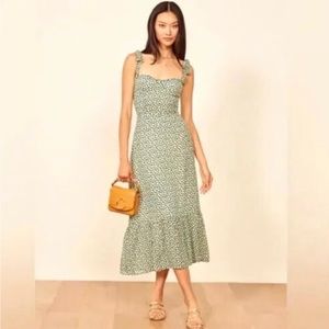 Reformation Nadira Green Dress